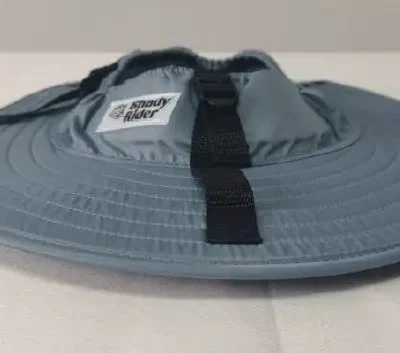 ShadyRider sunburn preventing cycling helmet brim with UV 50 visor providing bike riding shade & 170° clear forward & upwards brim vision for safer riding.